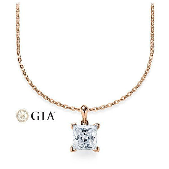 Kette mit Anhänger Rosegold 585/-14ct mit Diamant 0.50ct | PRINCESS - Trauringmacher München
