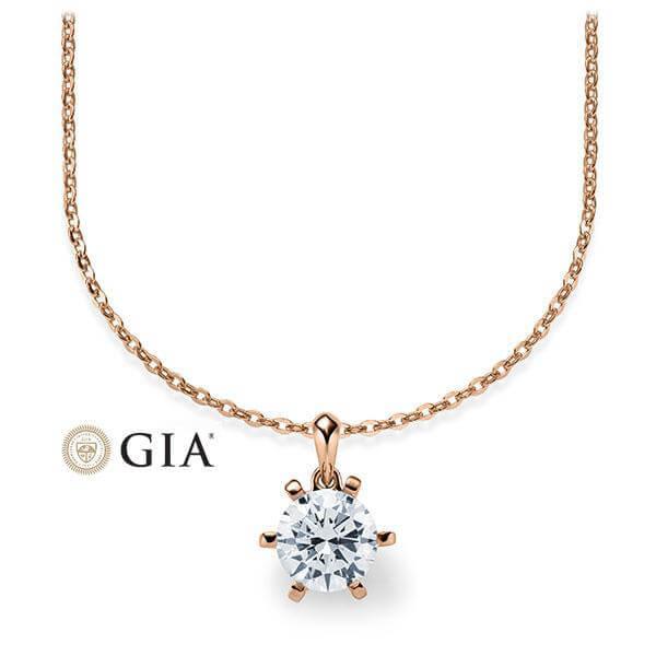 Kette mit Anhänger Rosegold 585/-14ct mit Diamant 0.50ct | RIEMLING - Trauringmacher München