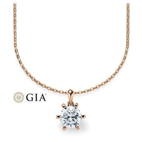 Kette mit Anhänger Rosegold 585/-14ct mit Diamant 0.50ct | RIEMLING - Trauringmacher München