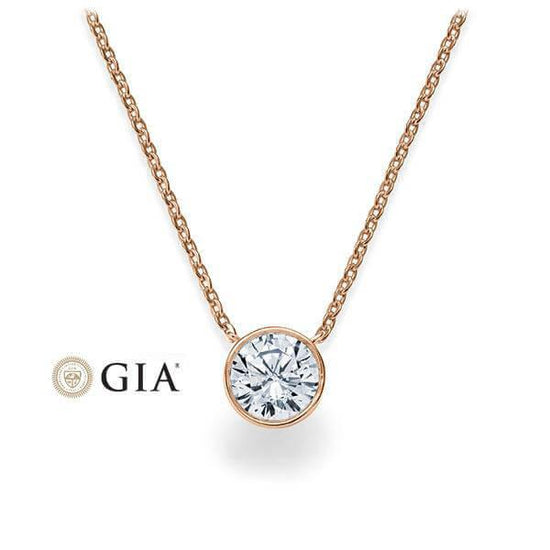 Kette mit Anhänger Rotgold 585/- 14ct mit Diamant 0.30ct | LOVE - Trauringmacher München