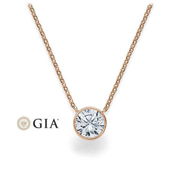 Kette mit Anhänger Rotgold 585/- 14ct mit Diamant 0.30ct | LOVE - Trauringmacher München