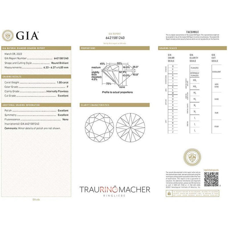 Kette mit Anhänger Rotgold 585/- 14ct mit Diamant 0.30ct | PRINCESS - Trauringmacher München