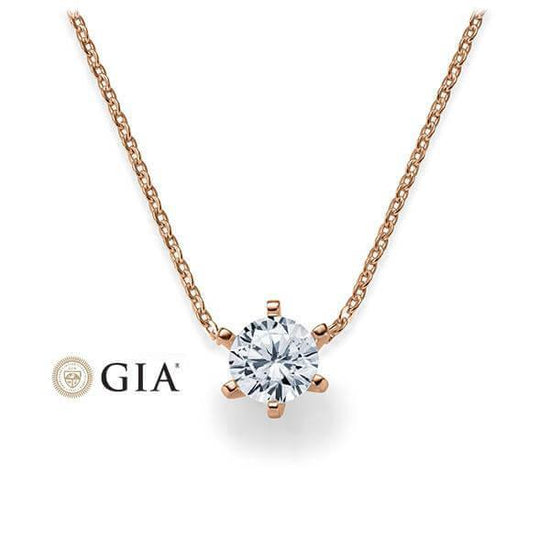 Kette mit Anhänger Rotgold 585/- 14ct mit Diamant 0.30ct | RIEMLING - Trauringmacher München