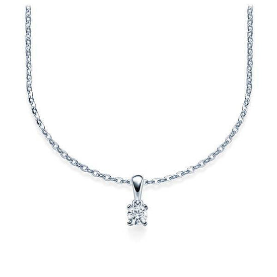Kette mit Anhänger Weißgold 585/-14ct mit Diamant 0.15ct | HABITI - Trauringmacher München