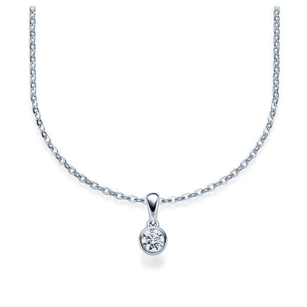 Kette mit Anhänger Weißgold 585/-14ct mit Diamant 0.15ct | LOVE - Trauringmacher München