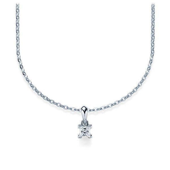 Kette mit Anhänger Weißgold 585/-14ct mit Diamant 0.15ct | PRINCESS - Trauringmacher München
