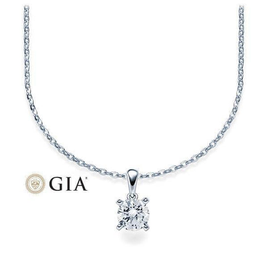 Kette mit Anhänger Weißgold 585/-14ct mit Diamant 0.30ct | HABITI - Trauringmacher München