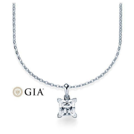 Kette mit Anhänger Weißgold 585/-14ct mit Diamant 0.30ct | PRINCESS - Trauringmacher München
