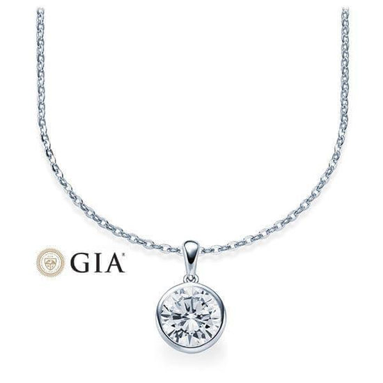Kette mit Anhänger Weißgold 585/-14ct mit Diamant 0.50ct | LOVE - Trauringmacher München