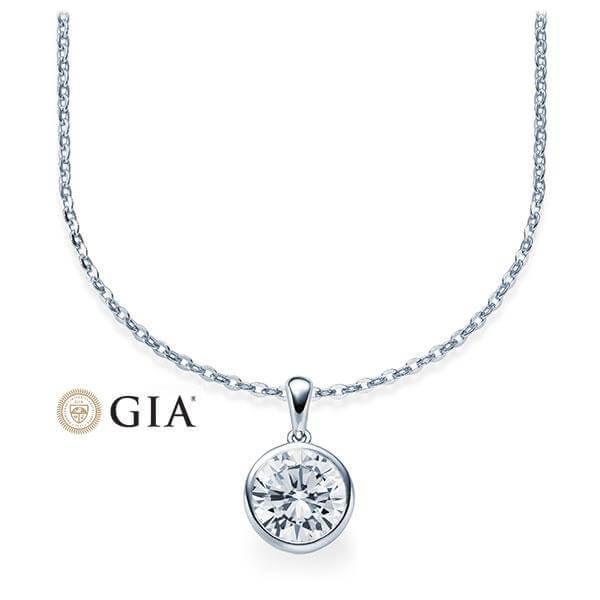 Kette mit Anhänger Weißgold 585/-14ct mit Diamant 0.50ct | LOVE - Trauringmacher München