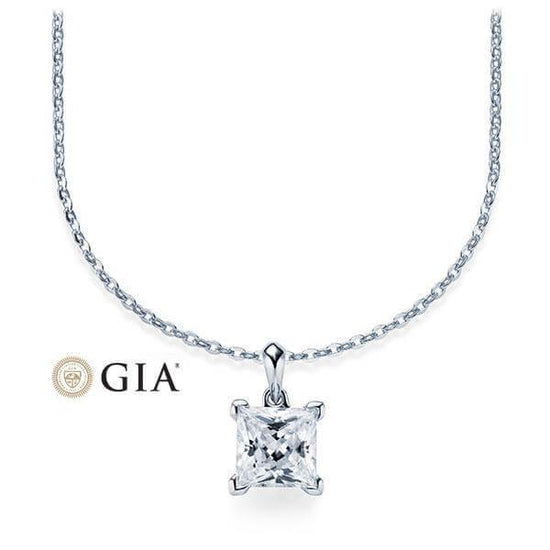Kette mit Anhänger Weißgold 585/-14ct mit Diamant 0.50ct | PRINCESS - Trauringmacher München