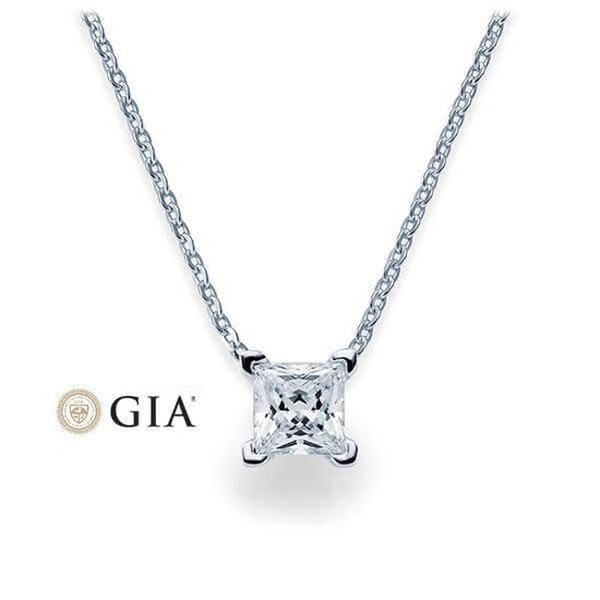 Kette mit Anhänger Weißgold 585/- 14ct mit Diamant 0.30ct | PRINCESS - Trauringmacher München