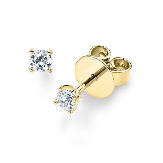 Ohrstecker Gelbgold 585/- 14ct mit Diamanten zus. 0.20ct | HABITI - Trauringmacher München