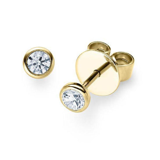 Ohrstecker Gelbgold 585/- 14ct mit Diamanten zus. 0.20ct | LOVE - Trauringmacher München