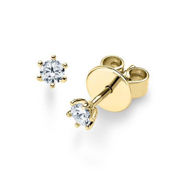 Ohrstecker Gelbgold 585/- 14ct mit Diamanten zus. 0.20ct | RIEMLING - Trauringmacher München