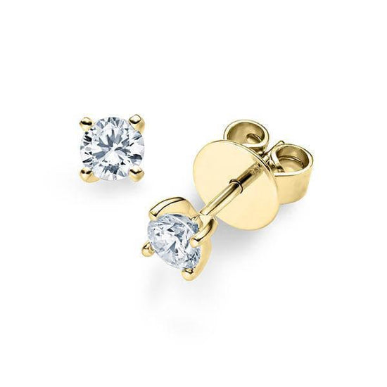 Ohrstecker Gelbgold 585/- 14ct mit Diamanten zus. 0.40ct | HABITI - Trauringmacher München