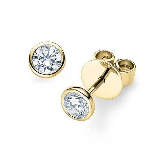 Ohrstecker Gelbgold 585/- 14ct mit Diamanten zus. 0.40ct | LOVE - Trauringmacher München