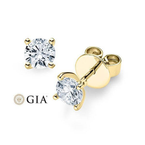 Ohrstecker Gelbgold 585/- 14ct mit Diamanten zus. 0.60ct | HABITI - Trauringmacher München