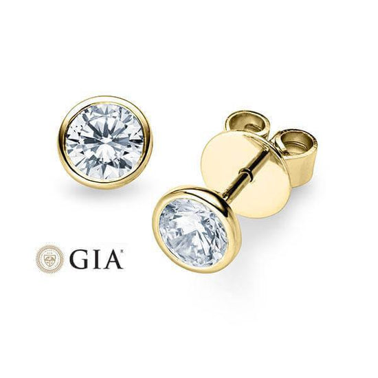 Ohrstecker Gelbgold 585/- 14ct mit Diamanten zus. 0.60ct | LOVE - Trauringmacher München