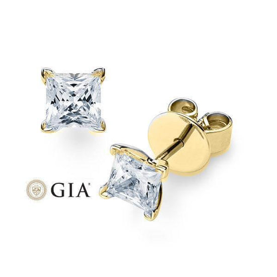 Ohrstecker Gelbgold 585/- 14ct mit Diamanten zus. 0.60ct | PRINCESS - Trauringmacher München