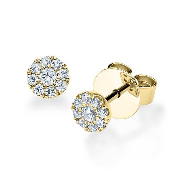 Ohrstecker Gelbgold 750/- 18ct mit Diamanten zus. 0.20ct | HALO - Trauringmacher München