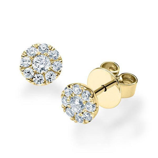 Ohrstecker Gelbgold 750/- 18ct mit Diamanten zus. 0.40ct | HALO - Trauringmacher München