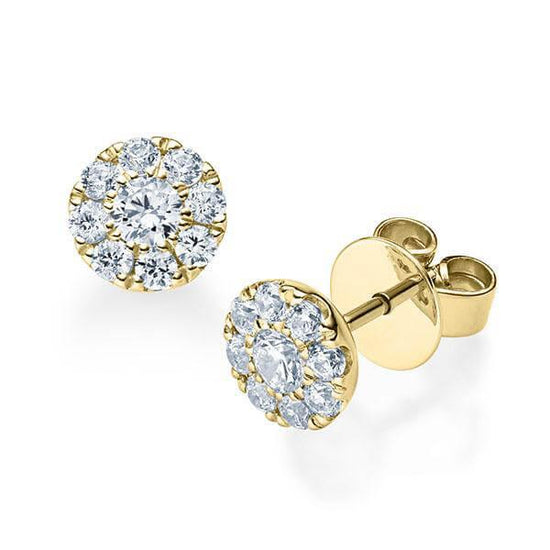 Ohrstecker Gelbgold 750/- 18ct mit Diamanten zus. 0.60ct | HALO - Trauringmacher München