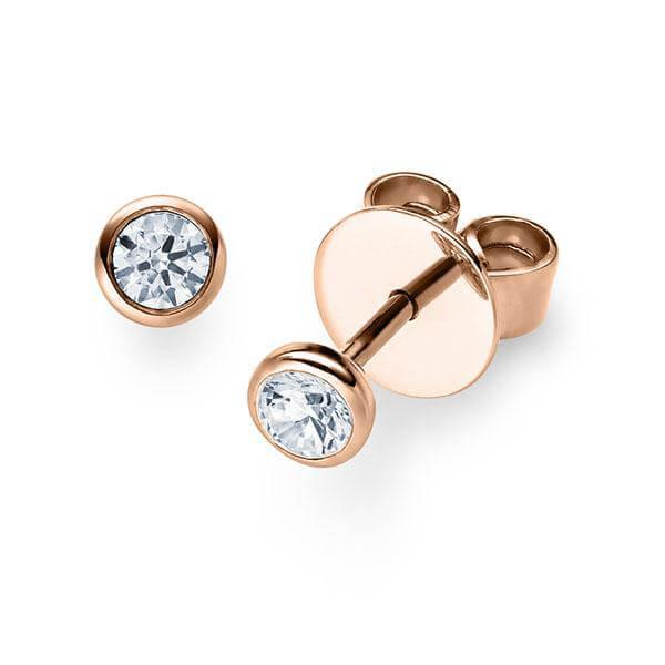 Ohrstecker Rosegold 585/- 14ct mit Diamanten zus. 0.20ct | LOVE - Trauringmacher München