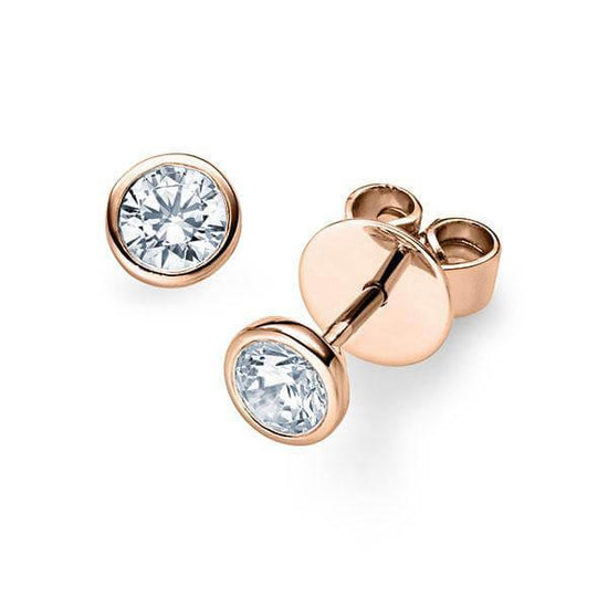 Ohrstecker Rosegold 585/- 14ct mit Diamanten zus. 0.40ct | LOVE - Trauringmacher München