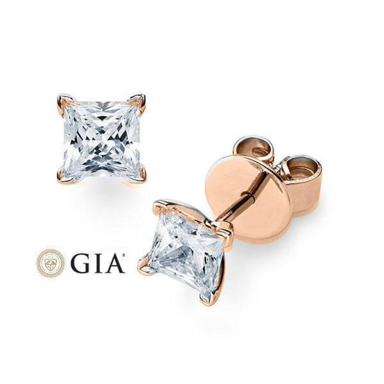 Ohrstecker Rosegold 585/- 14ct mit Diamanten zus. 0.60ct | PRINCESS - Trauringmacher München