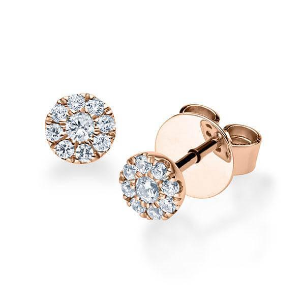 Ohrstecker Rosegold 750/- 18ct mit Diamanten zus. 0.20ct | HALO - Trauringmacher München