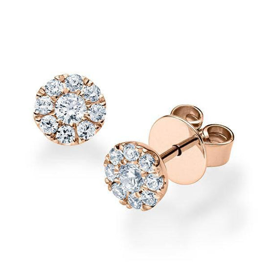 Ohrstecker Rosegold 750/- 18ct mit Diamanten zus. 0.40ct | HALO - Trauringmacher München