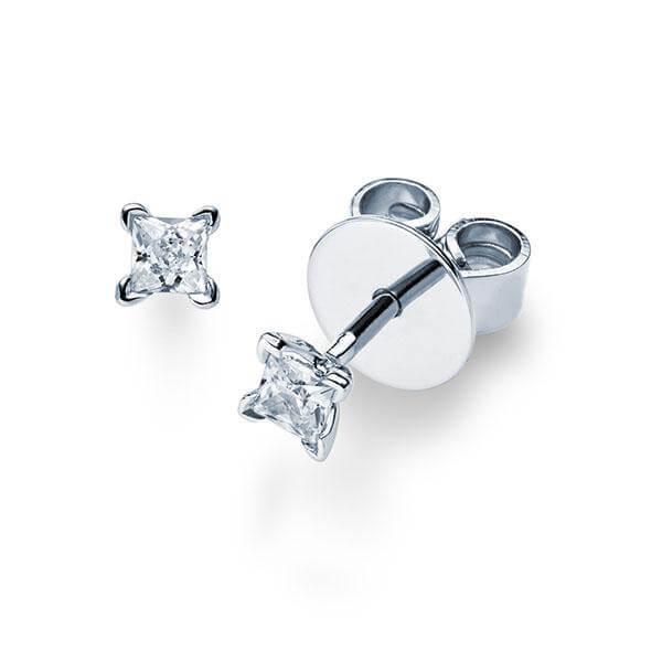 Ohrstecker Weißgold 585/- 14ct mit Diamanten zus. 0.20ct | PRINCESS - Trauringmacher München