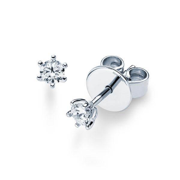 Ohrstecker Weißgold 585/- 14ct mit Diamanten zus. 0.20ct | RIEMLING - Trauringmacher München