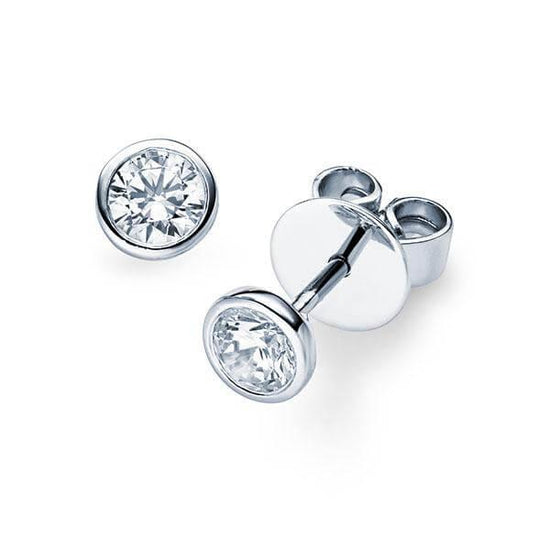 Ohrstecker Weißgold 585/- 14ct mit Diamanten zus. 0.40ct | LOVE - Trauringmacher München