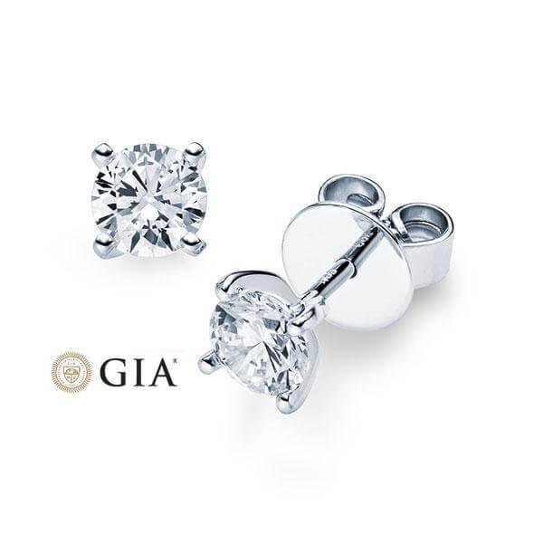 Ohrstecker Weißgold 585/- 14ct mit Diamanten zus. 0.60ct | HABITI - Trauringmacher München