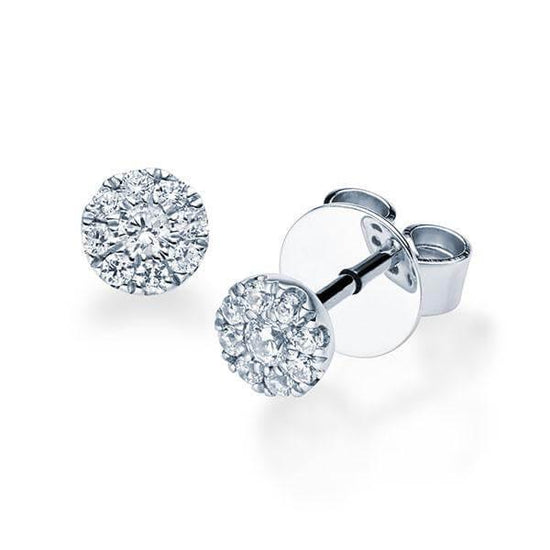 Ohrstecker Weißgold 750/- 18ct mit Diamanten zus. 0.20ct | HALO - Trauringmacher München