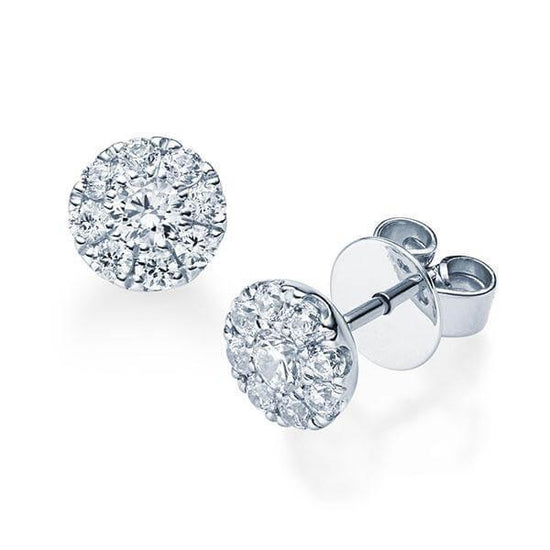 Ohrstecker Weißgold 750/- 18ct mit Diamanten zus. 0.60ct | HALO - Trauringmacher München