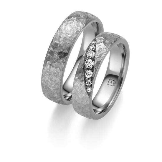 TANTALUM Trauringe Tantal mit Diamanten TA55 - TA56