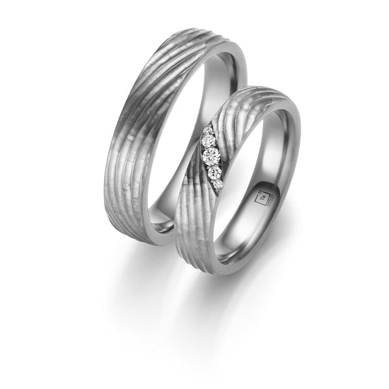 TANTALUM Trauringe Tantal mit Diamanten TA79 - TA80