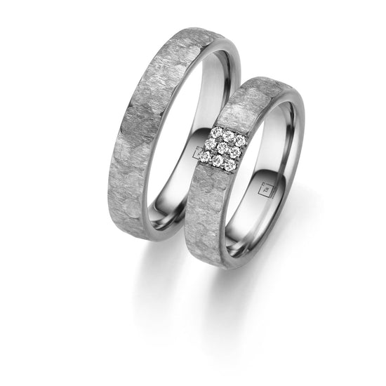TANTALUM Trauringe Tantal mit Diamanten TA83 - TA84