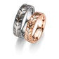 TANTALUM Trauringe Tantal Rotgold mit Diamanten TA93 - TA94