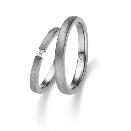 TANTALUM Trauringe Tantal mit Diamant TA73 - TA74