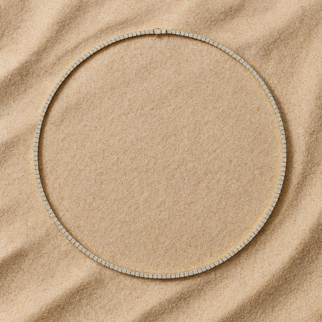 Tenniskette Diamantkette Brillanten Gelbgold Edelmetall Hochwertig 