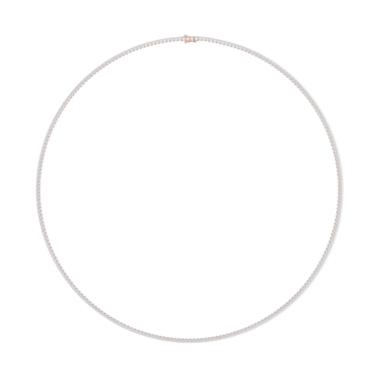 Tenniskette Rotgold Rosegold Diamantkette Hochwertig Weißgold Gold 