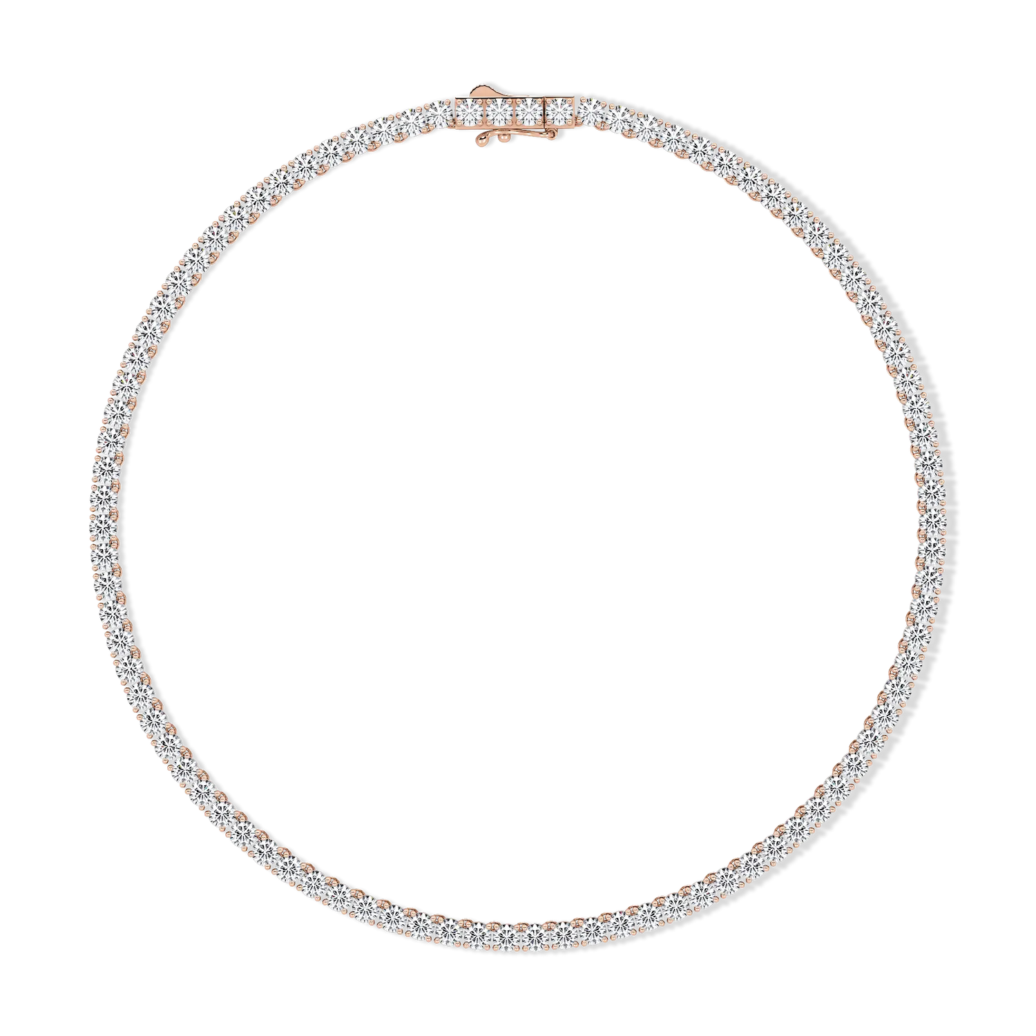 Tenniskette Rotgold Roségold Diamantenkette Brillanten Hochwertig Gold 