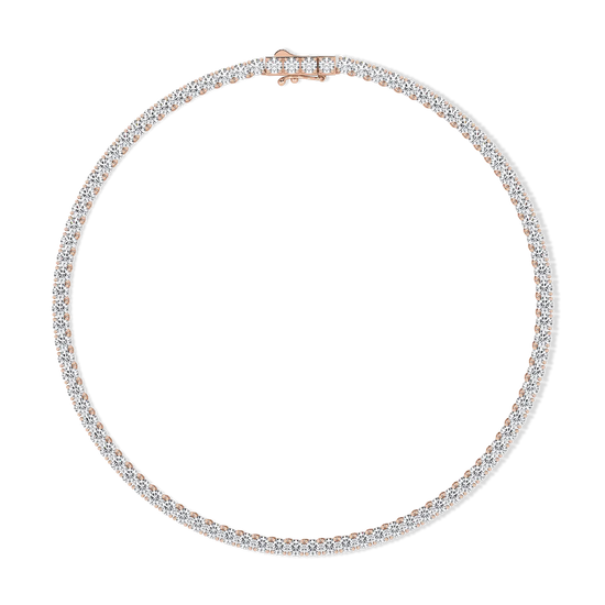 Tenniskette Rotgold Roségold Diamantenkette Brillanten Hochwertig Gold 
