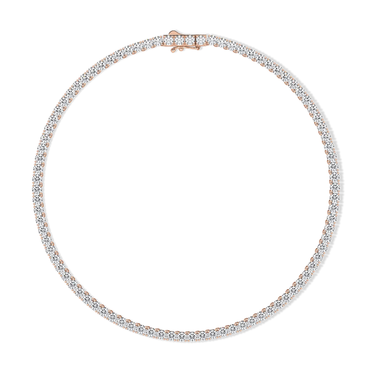 Tenniskette Rotgold Roségold Diamantenkette Brillanten Hochwertig Gold 