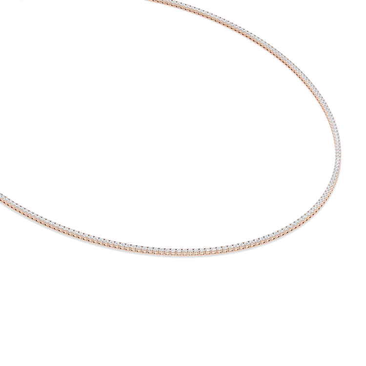 Tenniskette Brillanten Rotgold Rosegold Diamantkette Gold Hochwertig 