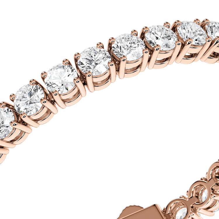 Tenniskette Rotgold Roségold Diamantenkette Brillanten Hochwertig Gold Gelbgold